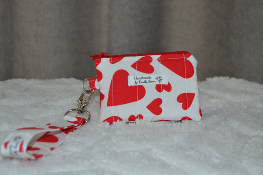 The White Heartstrings Keychain Wallet