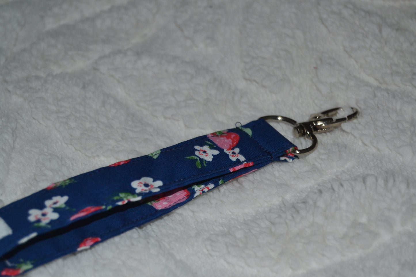 The Navy Strawberry Picnic Keychain