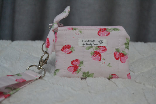 The Pink Strawberry Picnic Keychain Wallet