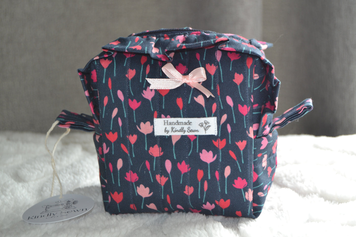 The Navy Bloom Boxy Bag | Mini