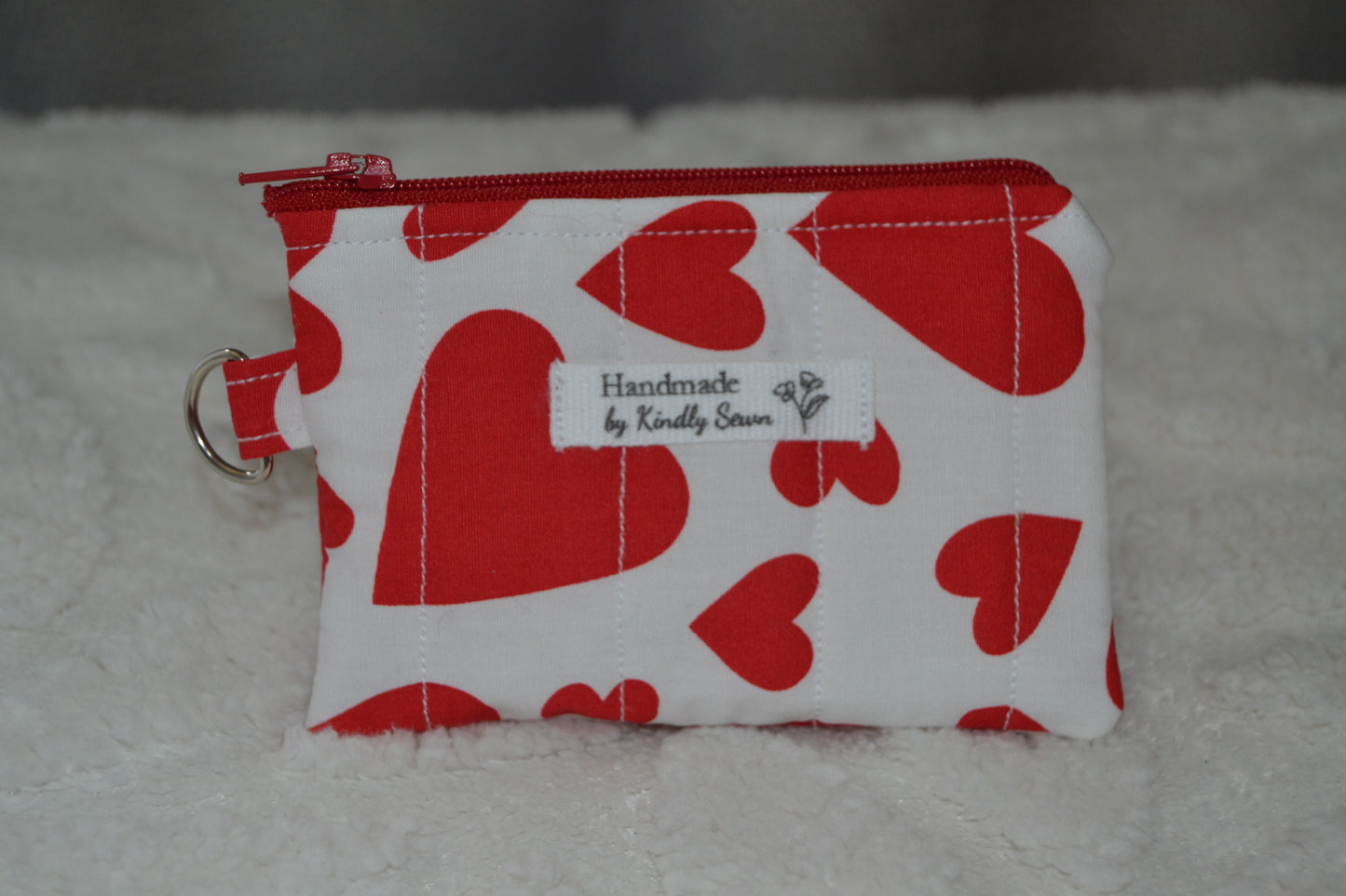 The White Heartstrings Keychain Wallet