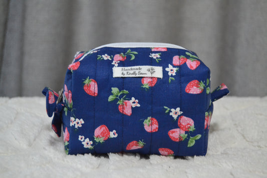 The Navy Strawberry Picnic Boxy Bag | Mini