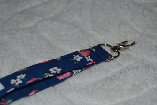The Navy Strawberry Picnic Keychain