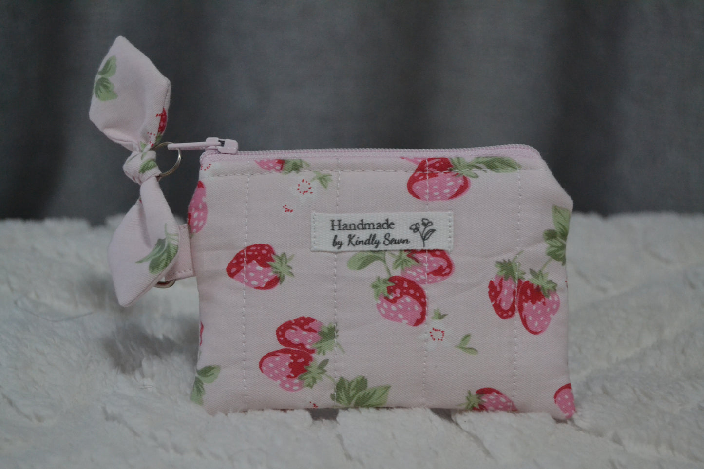 The Pink Strawberry Picnic Keychain Wallet