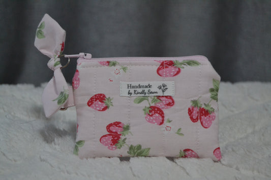 The Pink Strawberry Picnic Keychain Wallet