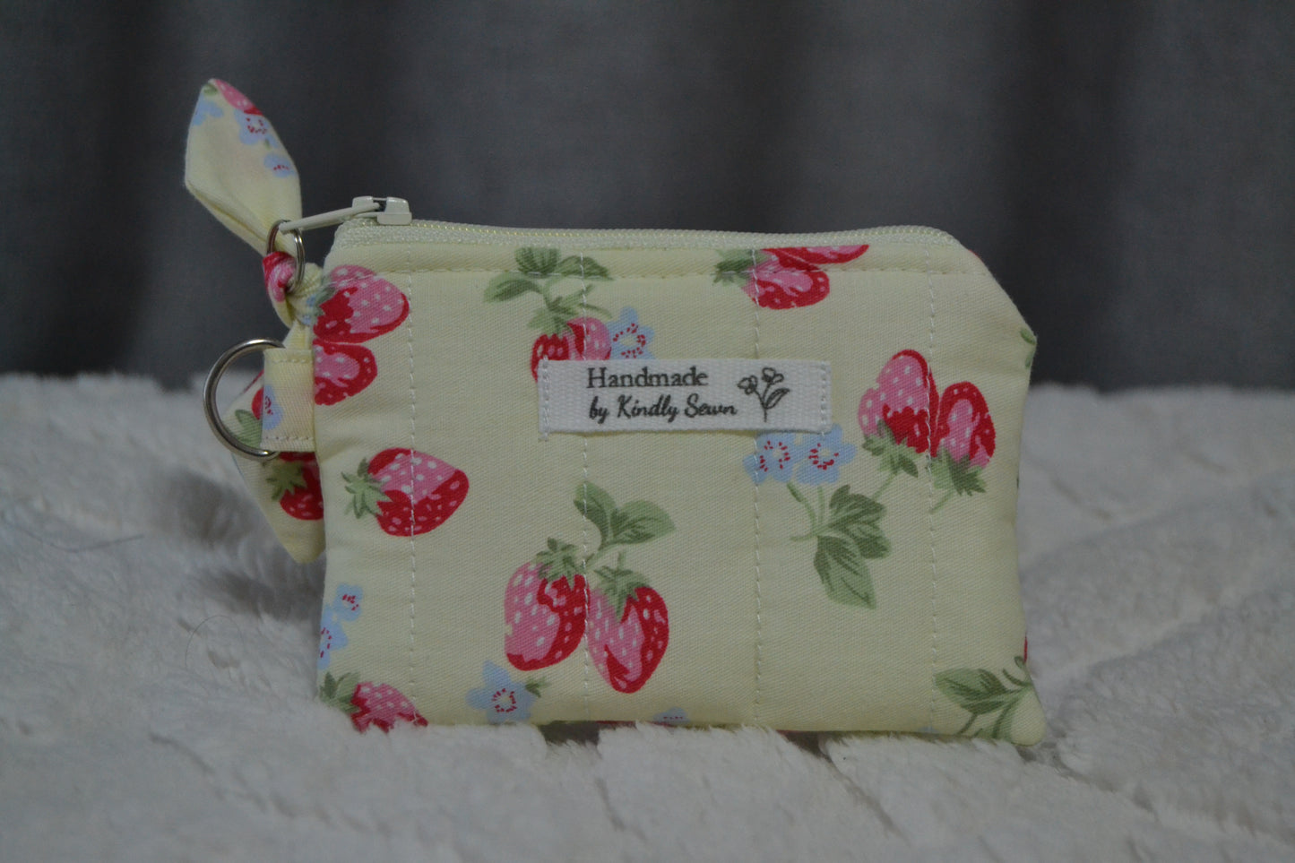 The Yellow Strawberry Picnic Keychain Wallet