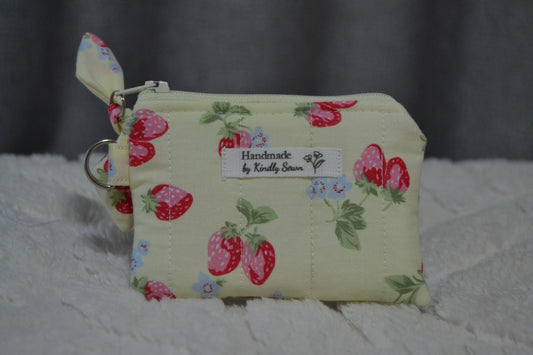 The Yellow Strawberry Picnic Keychain Wallet
