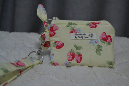 The Yellow Strawberry Picnic Keychain Wallet